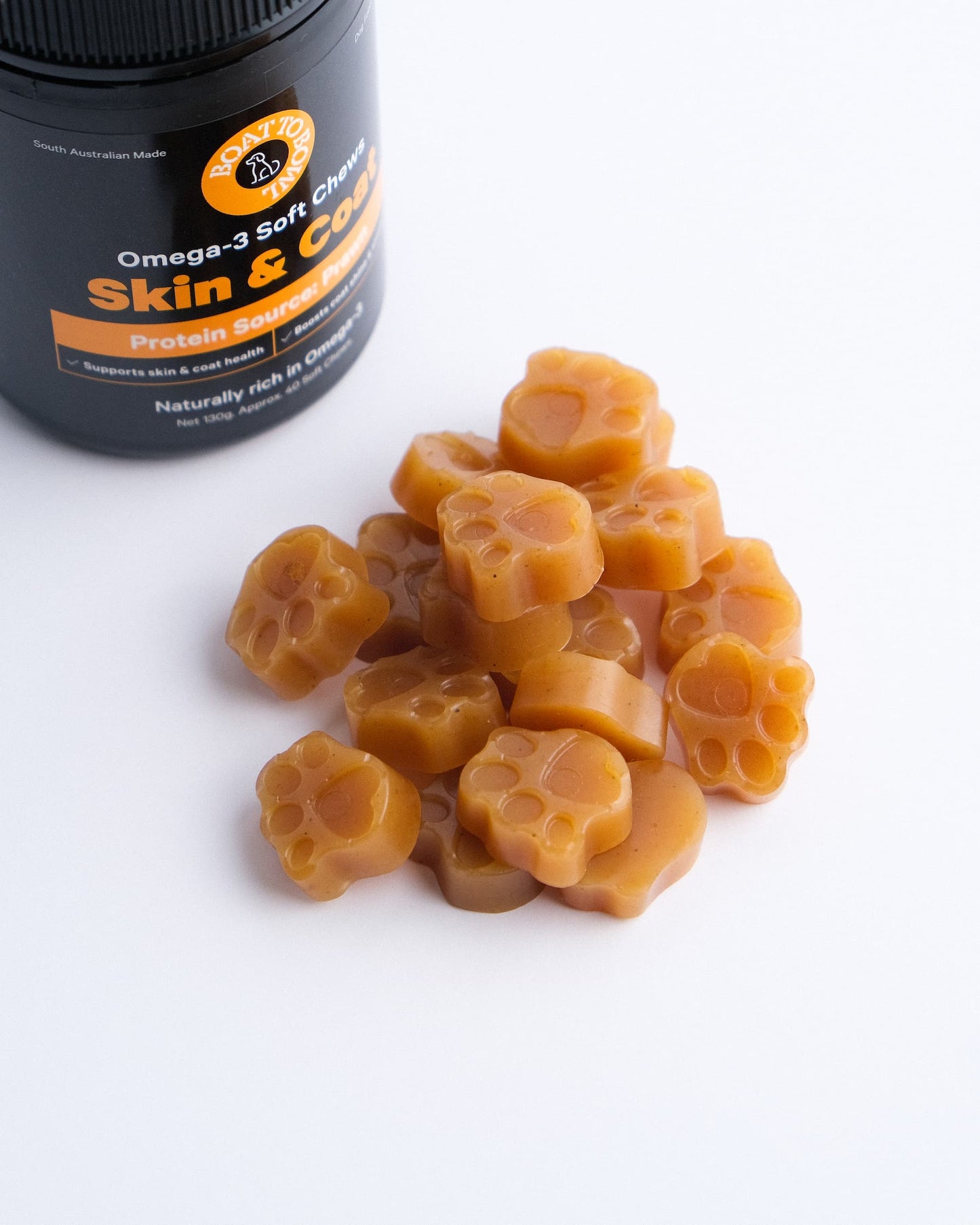 Boat bowl, omega-3 soft chews skin and coat boat to bowl