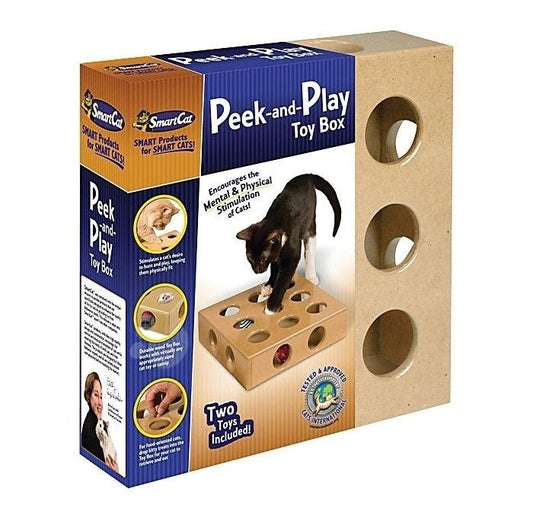 Smart Cat Original Peek-and-Play Interactive Cat Toy Box with Bonus Toys Interactive cat toy Smart cat