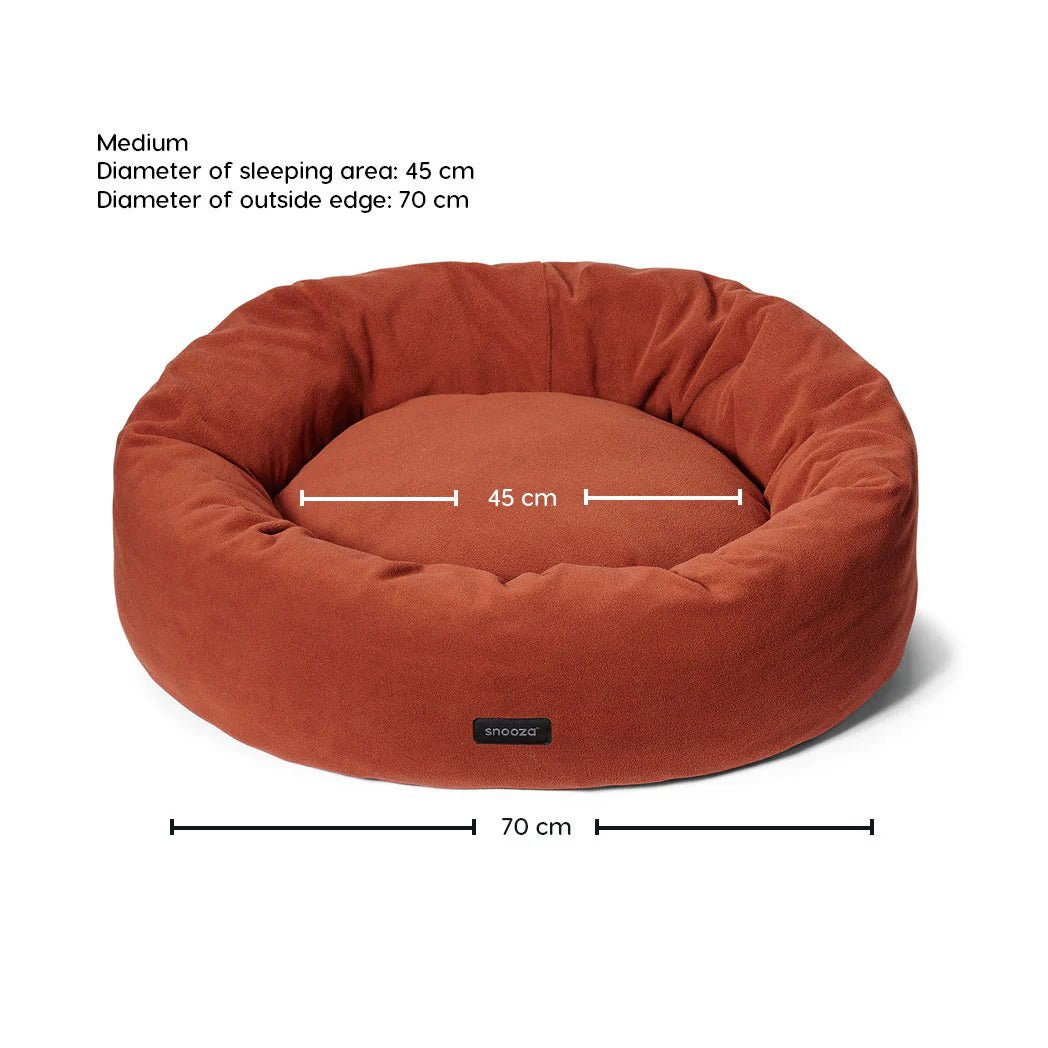 Snooza – Self-Warming Polar Fleece Cuddler – Rust pet bed Snooza