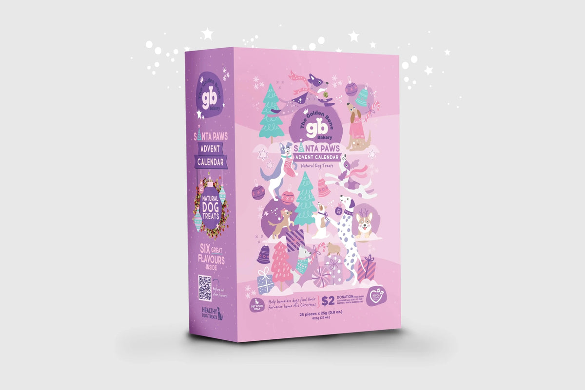THE GOLDEN BONE XMAS ADVENT CALENDAR BOOK STYLE - PINK Dog treats The golden bone bakery Pink