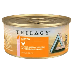 TRILOGY™ KITTEN WILD CAUGHT TUNA IN BONE BROTH 85G 24 tins Woofy and Whiskers Trilogy Chicken in Bone Broth