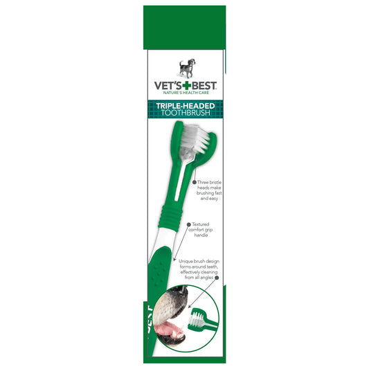 Vet’s Best – Advanced 3-Head Toothbrush Pet Care > Cleaning & Maintenance Vet's Best 3 Head toothbrush