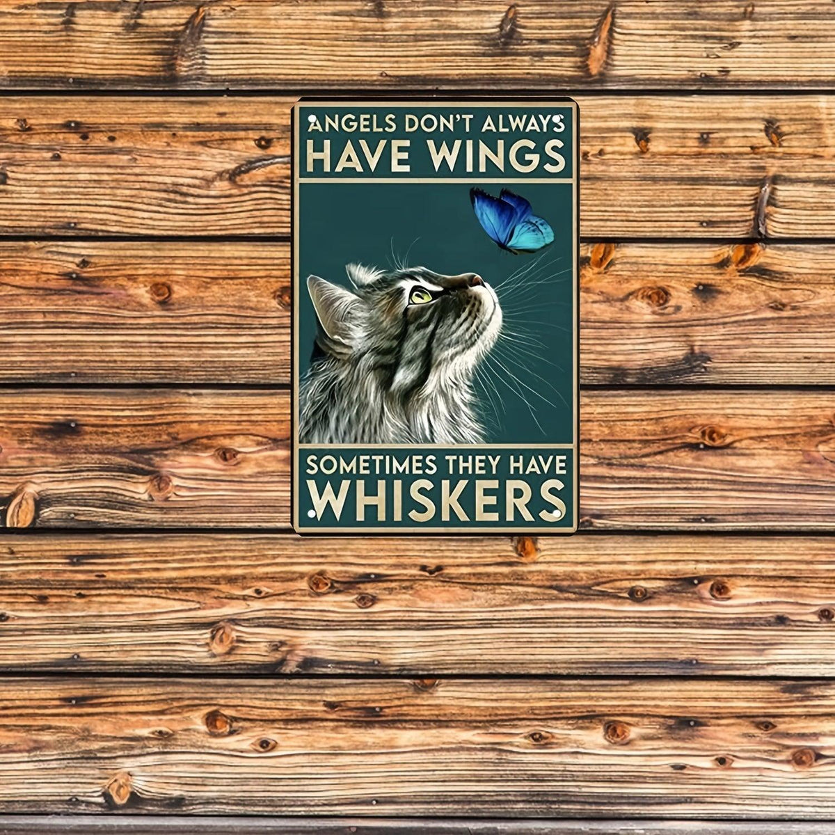 Vintage Tin Sign Angels with Whiskers not Wings customized Luxury Outlets