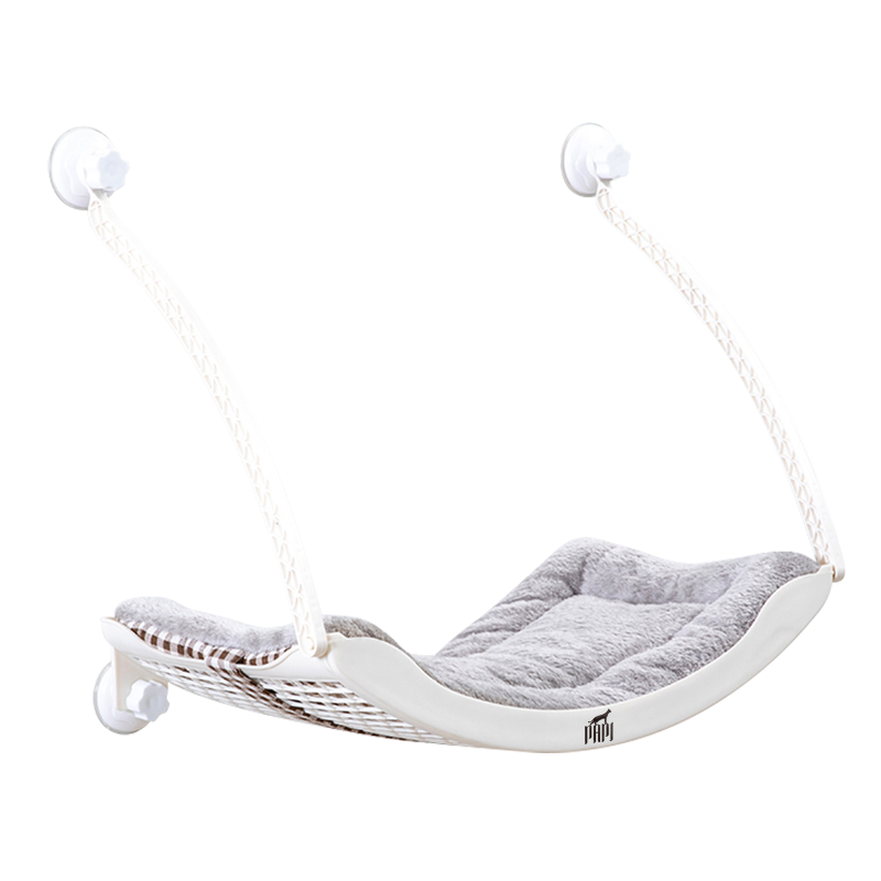 Cat Window Hammock - Removable and Washable Soft Plush Mat cat window hammock Woofy and Whiskers White