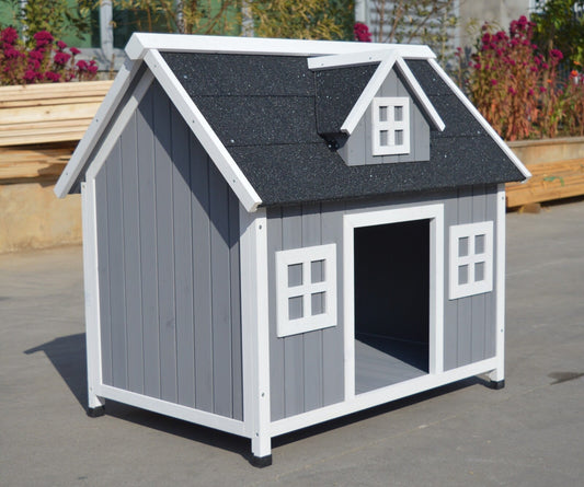 YES4PETS Large Timber Dog Kennel – Grey Cabin wooden dog kennel YES4PETS