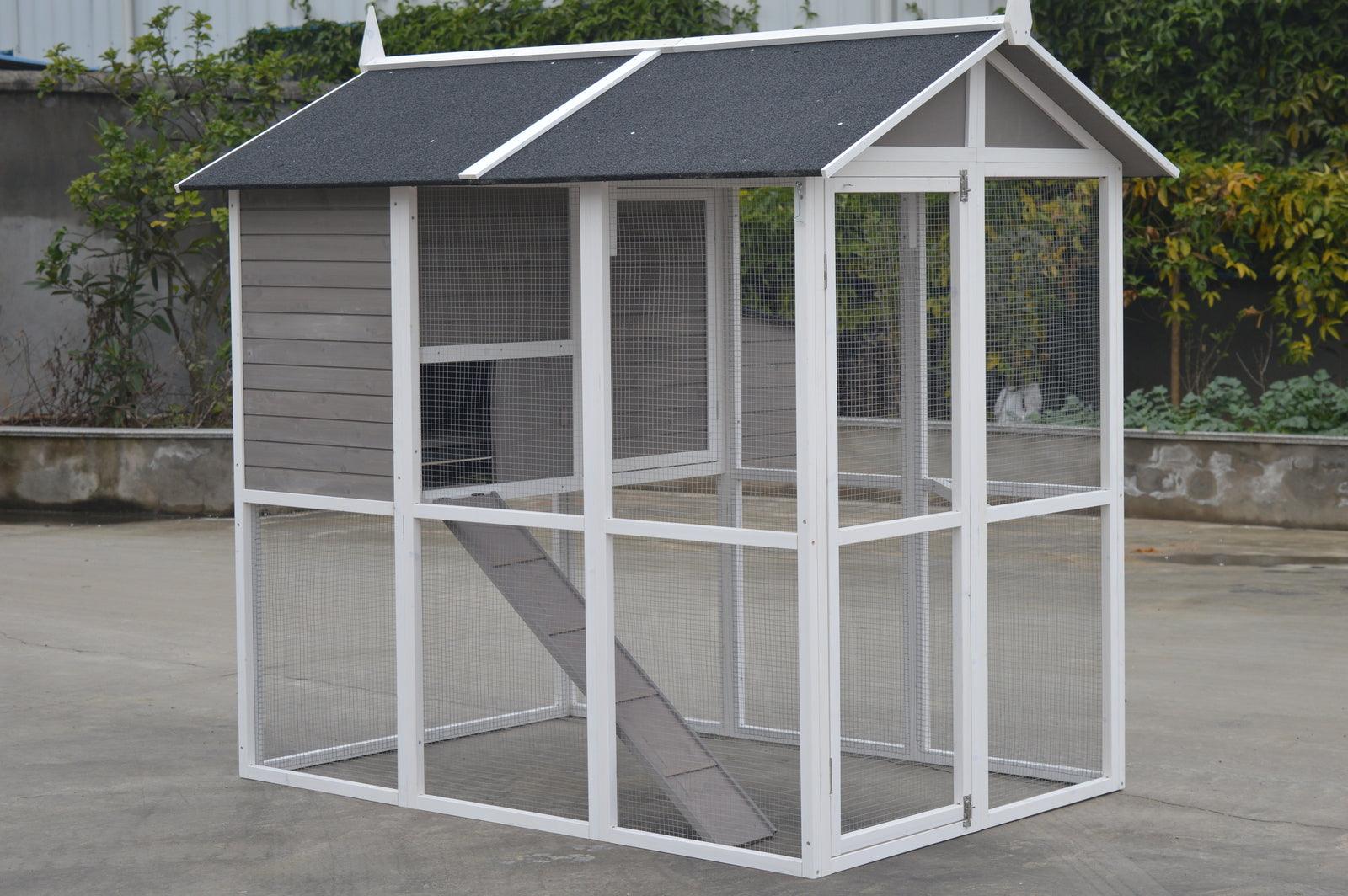 YES4PETS Grey XL Chicken Coop Rabbit Guinea Pig Hutch Ferret Hen Cat House Pet Care > Coops & Hutches YES4PETS