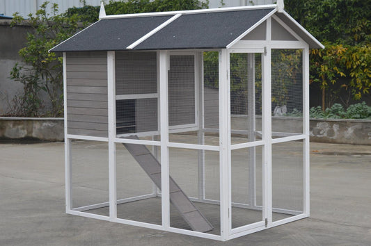 YES4PETS Grey XL Chicken Coop Rabbit Guinea Pig Hutch Ferret Hen Cat House Pet Care > Coops & Hutches YES4PETS