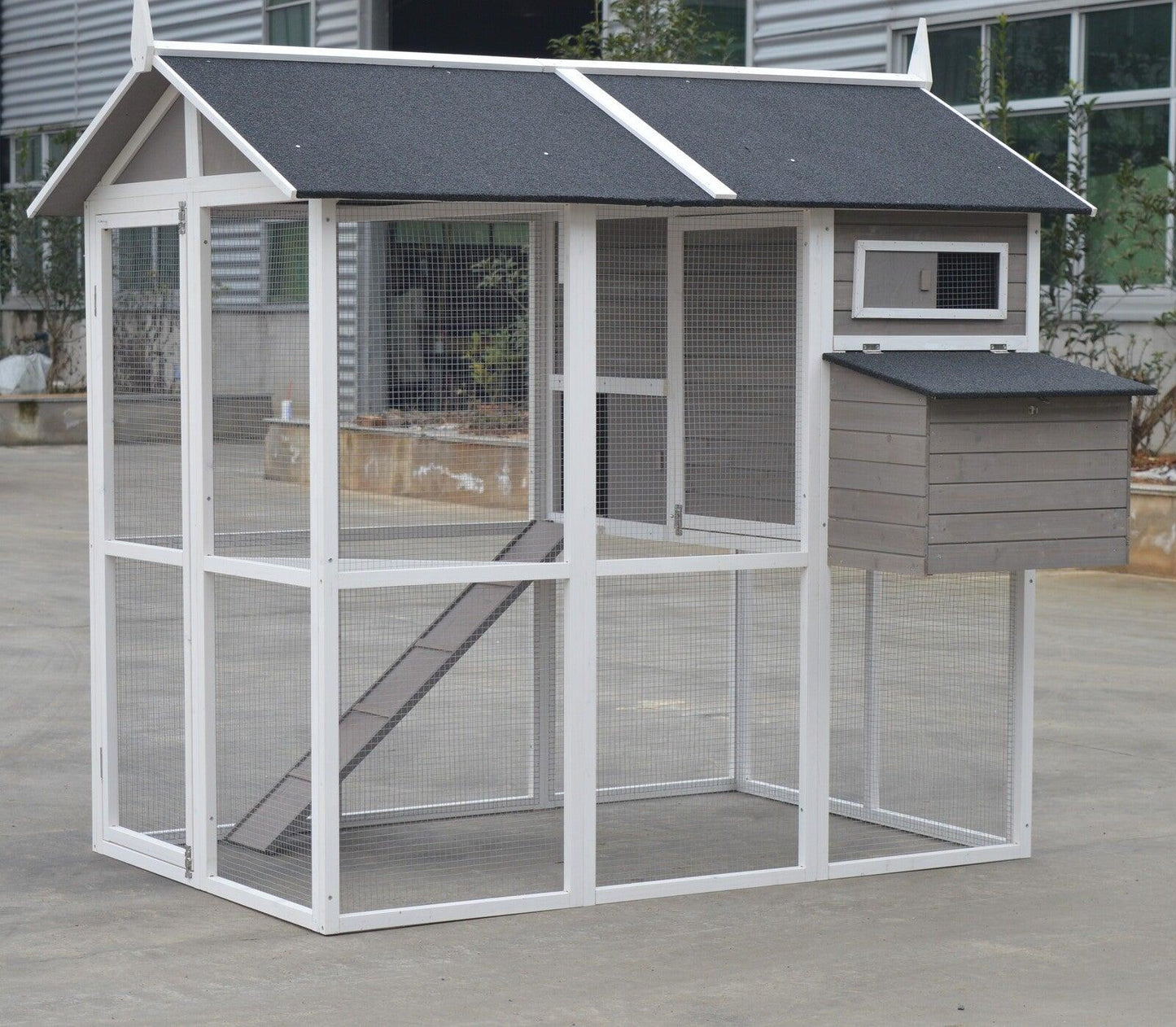 YES4PETS Grey XL Chicken Coop Rabbit Guinea Pig Hutch Ferret Hen Cat House Pet Care > Coops & Hutches YES4PETS
