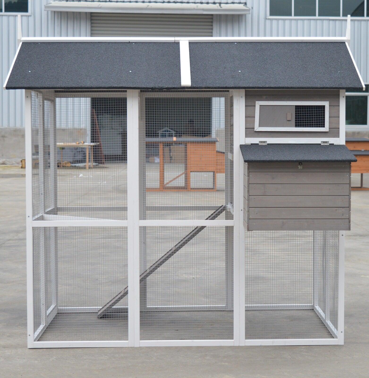 YES4PETS Grey XL Chicken Coop Rabbit Guinea Pig Hutch Ferret Hen Cat House Pet Care > Coops & Hutches YES4PETS