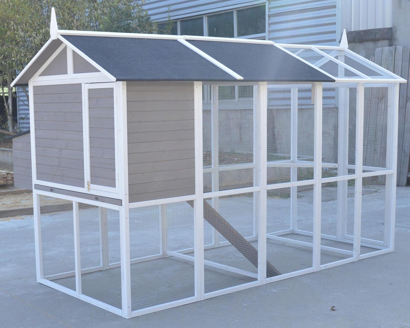 YES4PETS Grey XXL Chicken Coop Rabbit Guinea Pig Hutch Ferret Hen Cat House Pet Care > Coops & Hutches YES4PETS