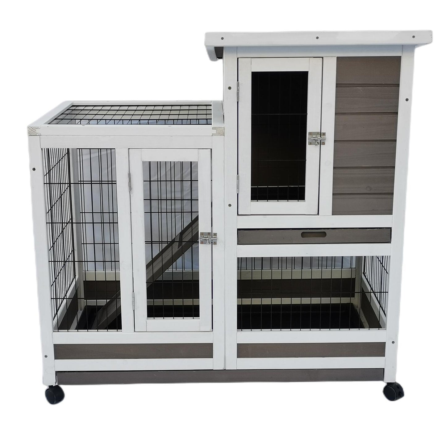 YES4PETS Rabbit Hutch Cat House Cage Guinea Pig Ferret Cage With Wheels Pet Care > Coops & Hutches YES4PETS