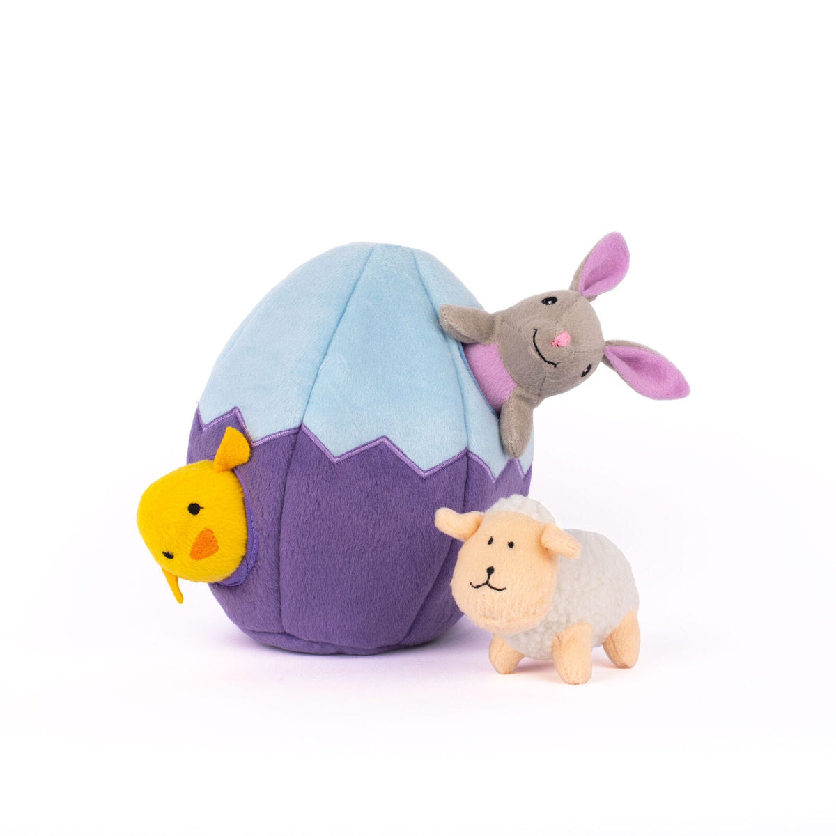 Zippy Paws Interactive Burrow Plush Dog Toy - Easter Egg and Friends interactive dog toy zippy paws Easter egg & friends